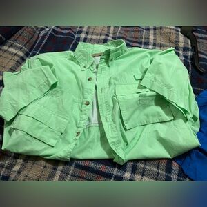 Rugged Earth Green Button-Up Shirt